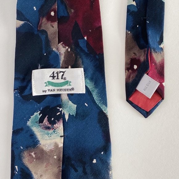 417 Van Heusen Men’s Abstract Designer Silk Necktie Office Work Dad Gift - Picture 2 of 6